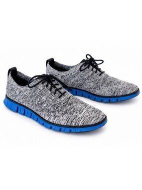 Cole Haan ZERØGRAND Knit Oxford Sneakers Gray Blue Men’s Size 10